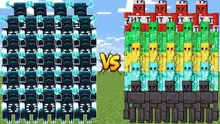 Extra Golem Army vs Extra Warden - All Wardens and Golems Family | Epic Minecraft Battle