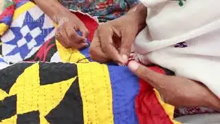 Women artisans making traditional Sindhi Ralli quilts   Pakistan 🇵🇰