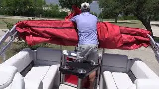 Stowing a Bimini Top Ready For Travel