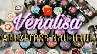 ALIEXPRESS NAIL HAUL | TRYING 40+ VENALISA NAIL PRODUCTS | Glitter, Fur, Jelly, Thermo, Mud, Sugar