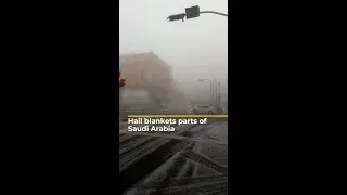 Hail blankets parts of Saudi Arabia | AJ #shorts