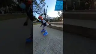 Learning how to stair bash // inline skating // sepatu roda #shorts