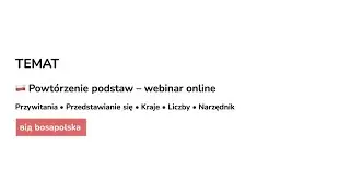 Вебінар 1 з польської мови. Przywitania • Kraje • Liczby • Narzędnik від bosapolska