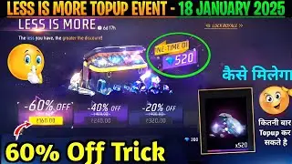 Less Is More Event 60% Discount Trick | 160rs. Mein 520 Diamond Kaise Milega | Free Fire Topup Event