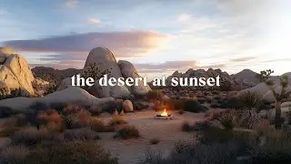 Sunset Ambience in Joshua Tree Desert | Fire Pit & Natural Sounds