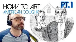 American Gothic - How to draw a Grant Wood inspired illustration - Pt 1