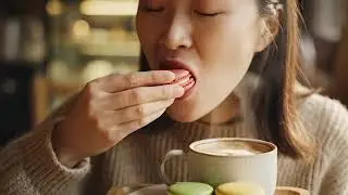 Macarons & Coffee ASMR#asmr #food #mukbang #satisfying #ramen #asmrvideo #asmrsounds #anime #ai