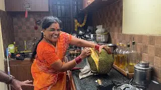 Maplai vangitu vandha jackfruit cut panlama ❤️