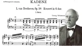 Georg Schumann: Cadenza For Beethoven's Piano Concerto No. 4 Op. 58 (Movement 1)