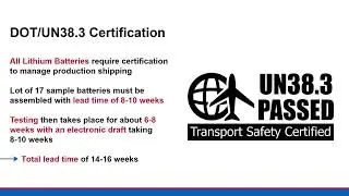 DOT UN38.3 Certification - Battery Pack Development Timeline Explained