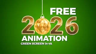 Golden 2026 Animation | Green Screen 4K New Year Animation