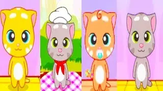 Talking Tom Cake Jump - Classic Tom vs Chef Tom, Ginger, Baby Ginger  - Super Brawl Gameplay