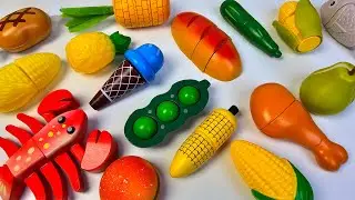 Oddly Satisfying Video-How to Cutting New Wooden Fruits and Vegetables ASMR - Cutting Plastic fruits
