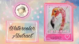 FLAMINGO IN WATERCOLOR ABSTRACT #watercolorpainting #artvlog #watercolor #watercolorabstract