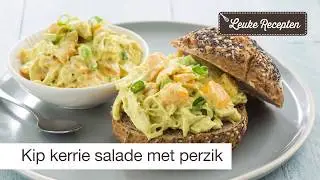 Kip kerrie salade met perzik