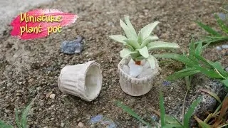 Diy miniature plants pot| air dry paper clay|Maejam miniature