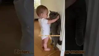 Baby Telling Cat a Secret | Cute & Funny Kids Short