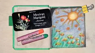 Mexican Marigold - Oil Pastel tutorial  💐