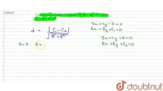 Find the distance between the parallel lines `3x+4y-7=0` and `3x+4y+8=0`.