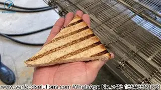 Triangular Bakery Sliced Bread Double Side Electric Grill Marker Machine Test for Canadian Customer