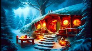 A Hobbit Hole In A Cozy Winter | Relaxing Ambiance And Music | Hobbiton Vibe