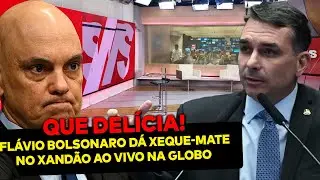 FIM DE JOGO PRO XAND&Atilde;O! Fl&aacute;vio Bolsonaro d&aacute; xeque-mate no ministro ao vivo em programa da Globo