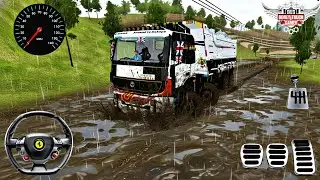 12 Wheeler Stones Transport Truck Driving In Offroad | Bharat Benz Truck Mod For Bussid Game