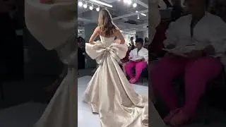 Modern Strapless Mikado Trumpet Wedding Dress with Detachable Off Shoulder Straps, Cape and Train