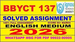 BBYCT 137 solved assignment 2026 in English | bbyct 137 solved assignment 2026 | ignou bbyct137 2026