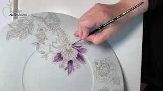Pintar una flor 🌺  sobre porcelana - cerámica