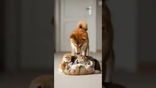 Kittens Rush to Comfort a Crying Puppy on the Sunny Porch #Adorable #PetCare #AnimalLovers