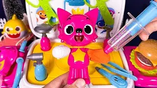 Pinkfong & Hamburgers Are Amazing 💉Pinkfong visits Doctor 🚑 Ambulance Playset ASMR | Review Toys