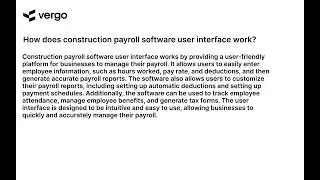 Exploring Construction Payroll Software UI
