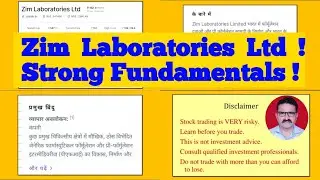 Zim Laboratories Ltd - Strong Fundamentals !