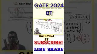 1 BT GATE 2024  maths solution | Eigen vector problem of bt gate 2024 | engg maths  gate 2024