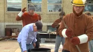 UW-Platteville Advanced Ceramics Class Raku Kiln Firing