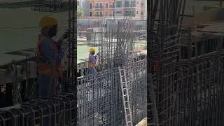 Steel Reinforcement For Inclined Columns.#shortvideo #construction