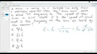 Ex. 3. IB Physics C5 HL only, Paper 1A. Doppler effect.