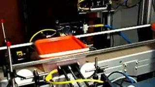 Label Printer Applicator on 3 Sides of a Container