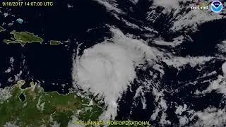 Lightning in Hurricane Maria - NOAA Satellite Imagery Sept. 16th-20th