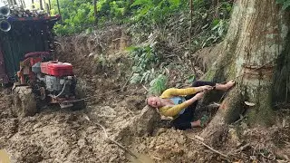agricultural vehicle transporting wood