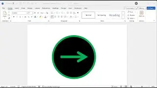 How to create green arrow with black circle background in word