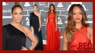Rihanna & Jennifer Lopez Red Hot 2013 GRAMMY Awards