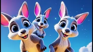 Two Jumping Kangaroos Bounce Around | Animal Movement Song for Kids | Nursery Rhymes and Baby Songs