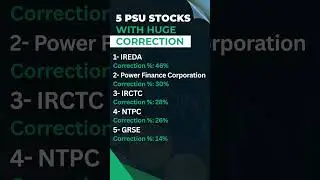 5 PSU Stocks With Huge Correction!
