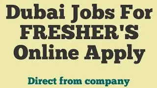 Dubai jobs for freshers Online Apply | Dubai jobs 2019 Online Apply | Uae jobs for Pakistani | Hindi