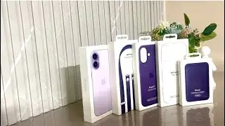 iPhone 17 (lavender)unboxing +accessories