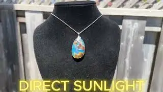 Authentic Dominican Blue Amber Pendant on 925 Sterling Silver.