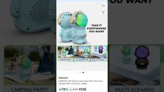 MOBIZACMOBIZAC Hifi Stereo High Bass Mini Astronaut Speaker Mini Soundba