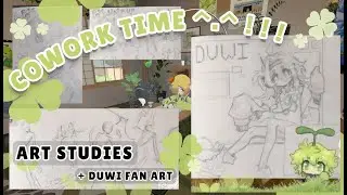 Sleepy co-work stream in Gogh 🌱🍀✨ [ ~ 40/10 timer ] Art Study, dynamic poses and Duwi EXE FanArt